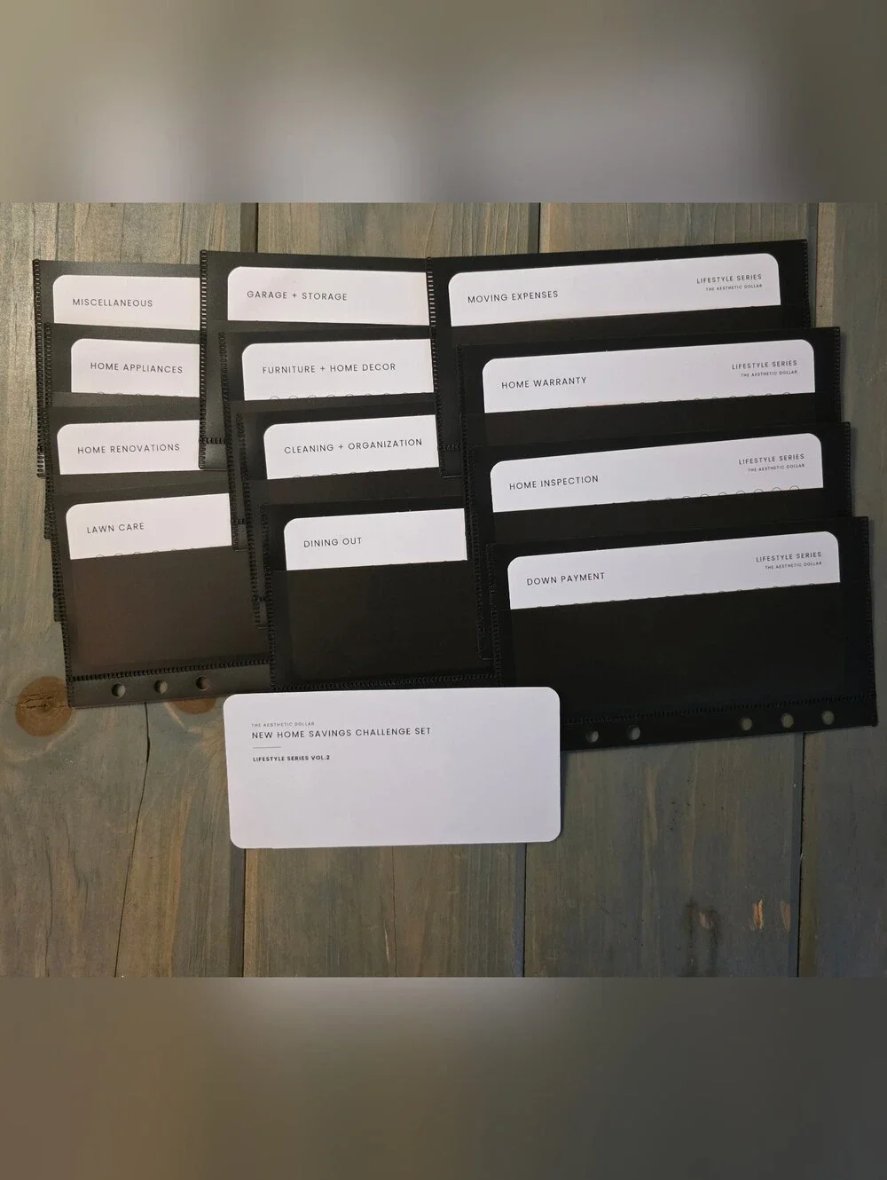 A6 The Aesthetic Dollar New Home Savings Challenge Set - 12 Envelopes